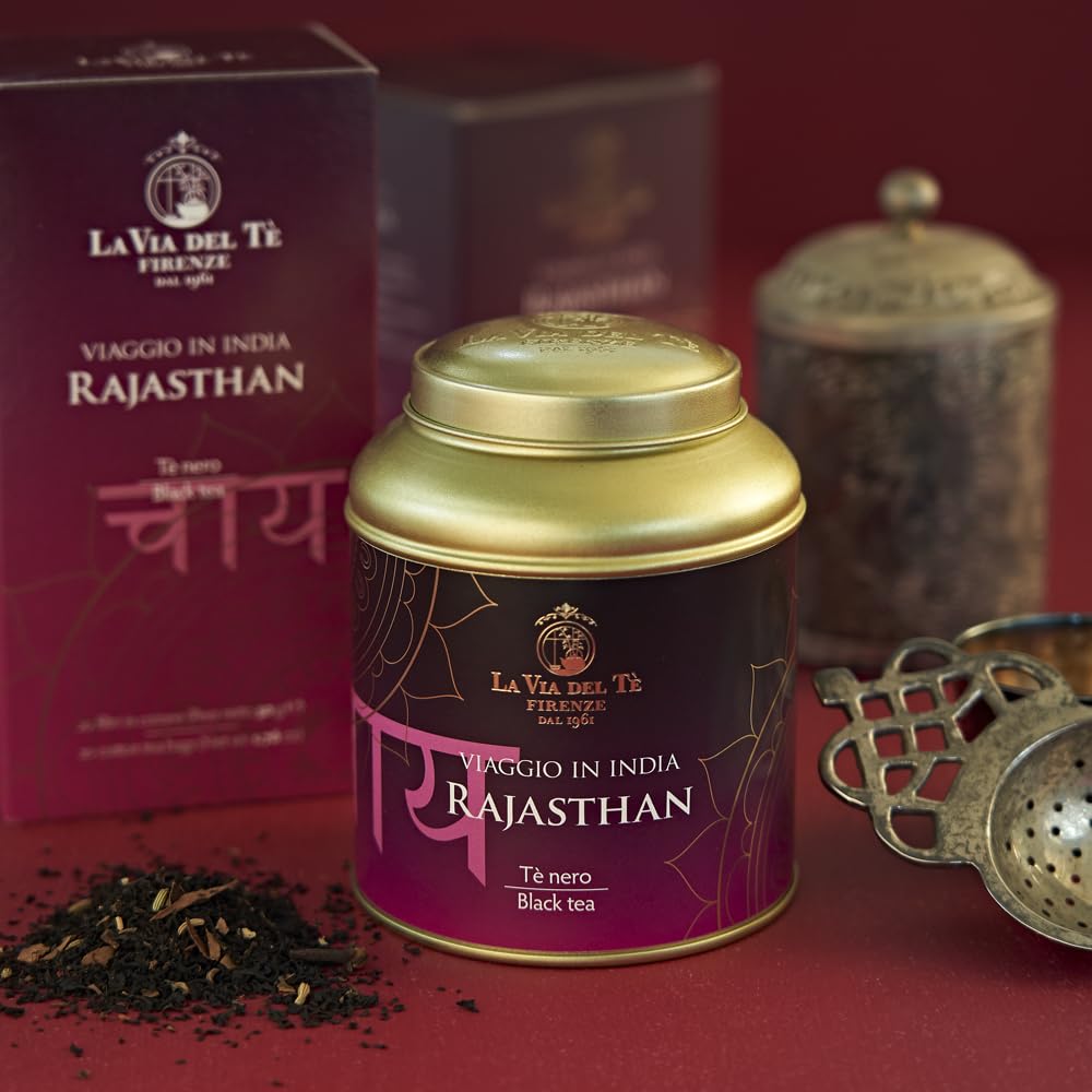 la-via-del-t-rajasthan-t-nero-chai-indiano-speziato-lattina-100-g image 4