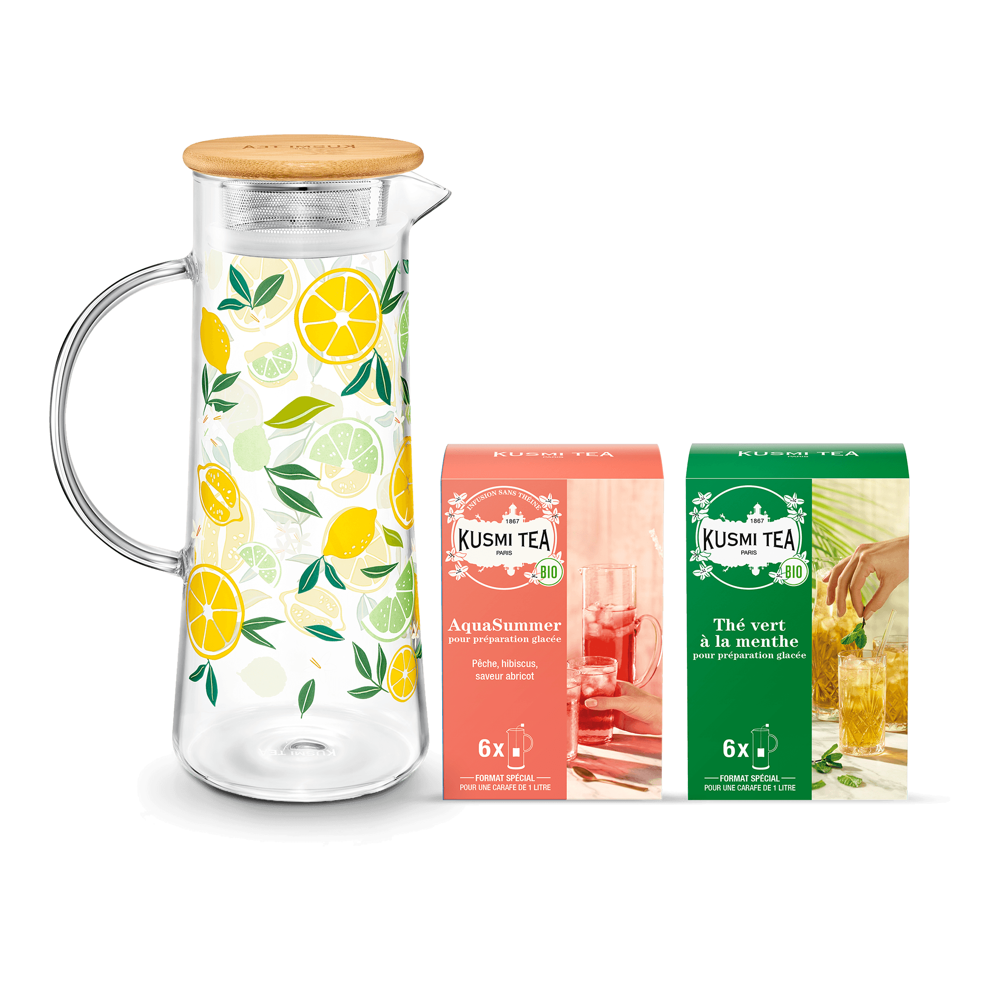 kusmi-tea-assortimento-t-freddi-da-comporre-caraffa-vetro-1-2-l-2-miscele-glac image 1