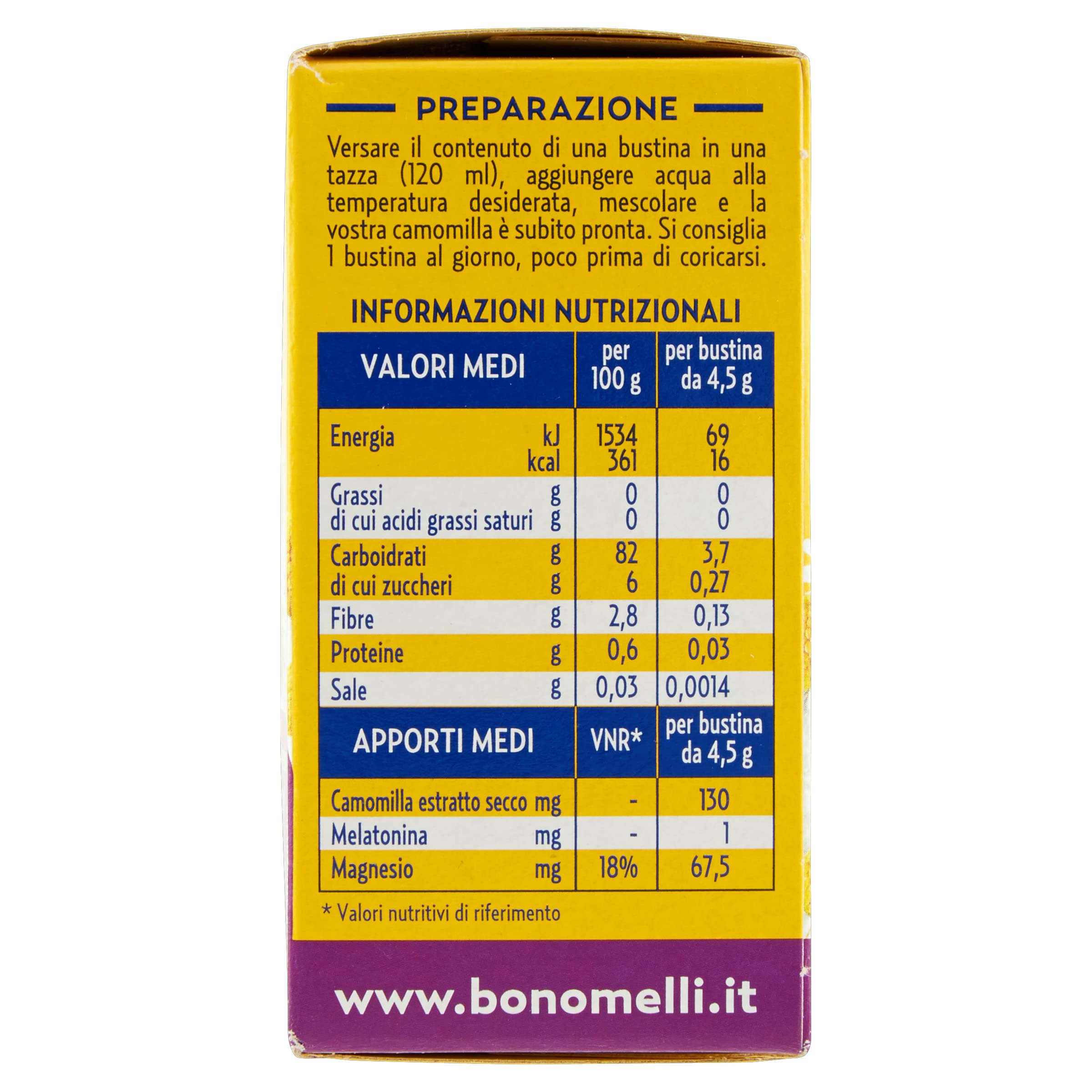 bonomelli-camomilla-solubile-con-melatonina-e-magnesio-16-bustine-72-g image 2