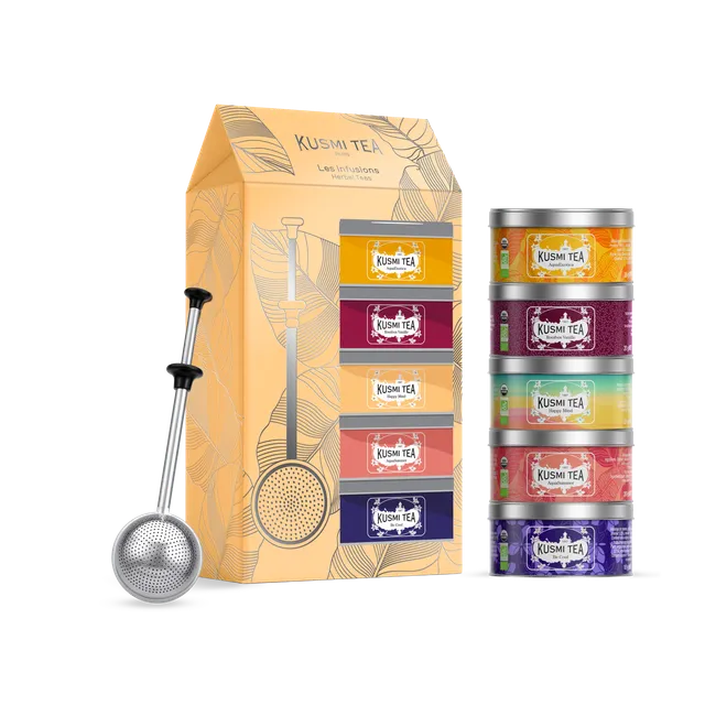 kusmi-tea-cofanetto-infusi-bio-5-miniature-con-infusore image 1