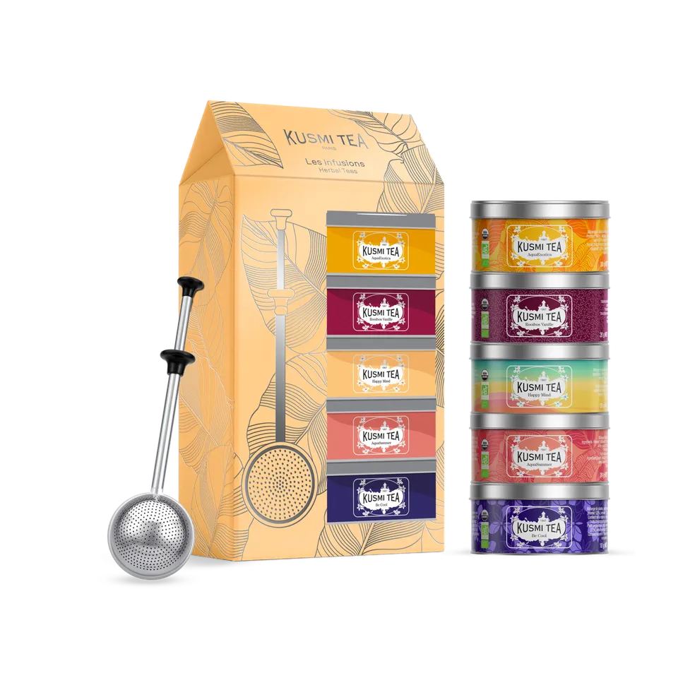 kusmi-tea-cofanetto-infusi-bio-5-miniature-con-infusore image 1