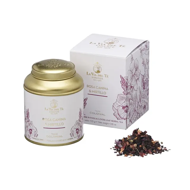 la-via-del-t-rosa-canina-mirtillo-tisana-125-g-lattina-gusto-mirtillo image 1