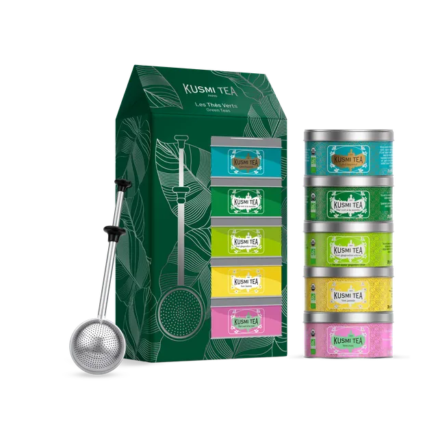 kusmi-tea-cofanetto-t-verdi-bio-5-miniature-sfuse-con-infusore-telescopico image 1