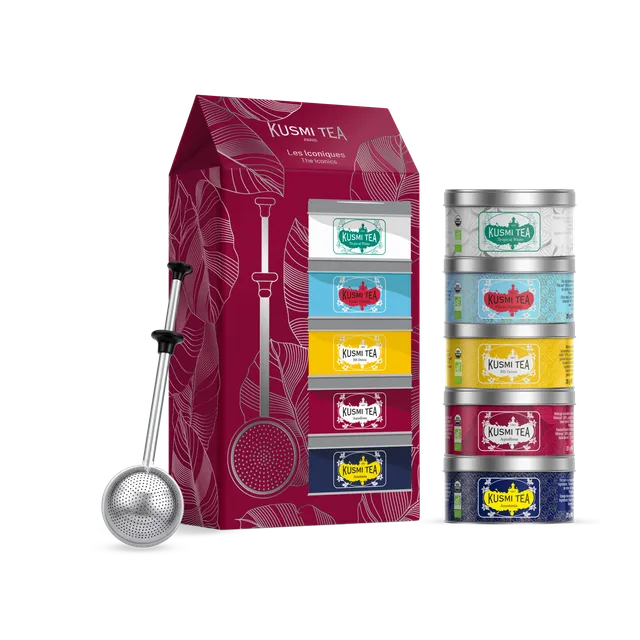 kusmi-tea-cofanetto-iconico-bio-con-infusore-5-mini-t-e-infusioni-infusore image 1