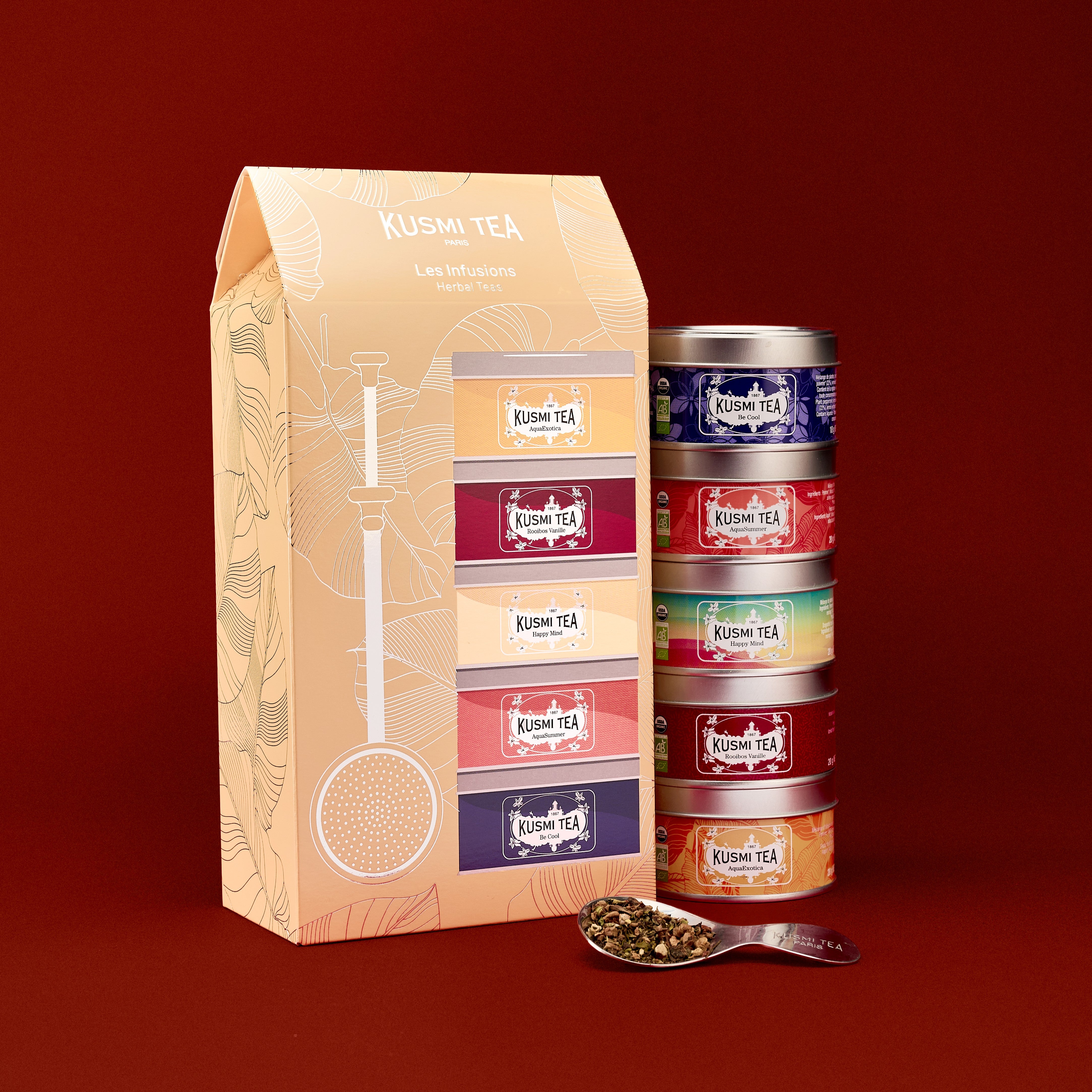 kusmi-tea-cofanetto-infusi-bio-5-miniature-con-infusore image 2