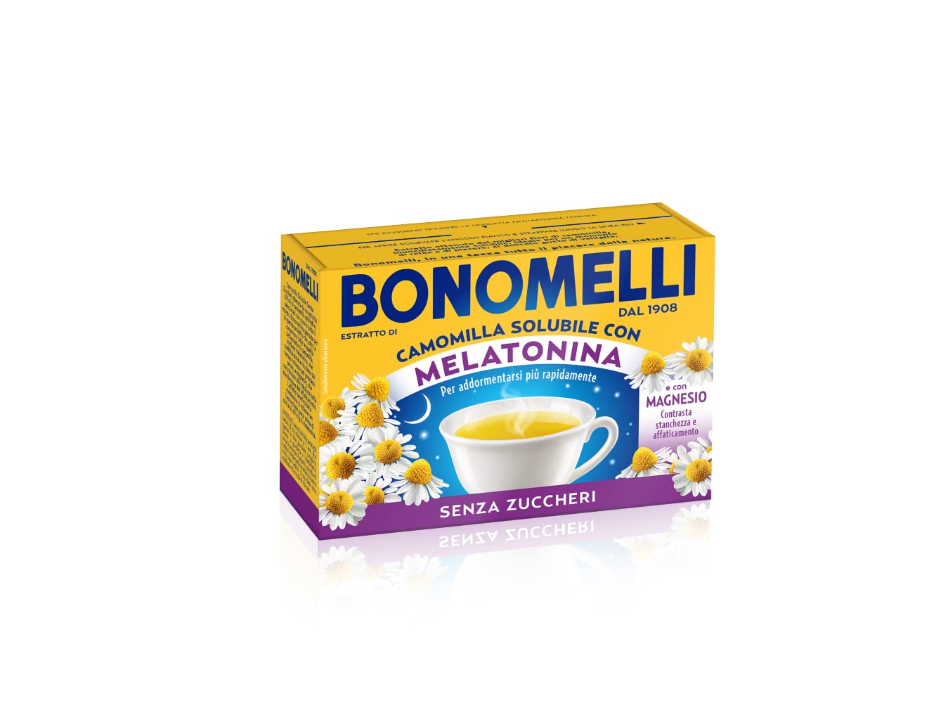 bonomelli-camomilla-solubile-con-melatonina-e-magnesio-16-bustine-72-g image 1