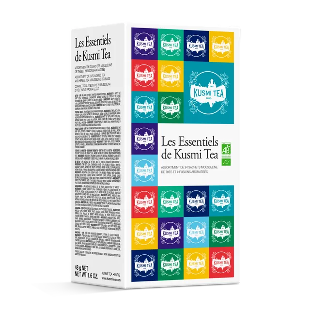 kusmi-tea-cofanetto-les-essentiels-bio-24-bustine-8-mix-aromatizzati image 1