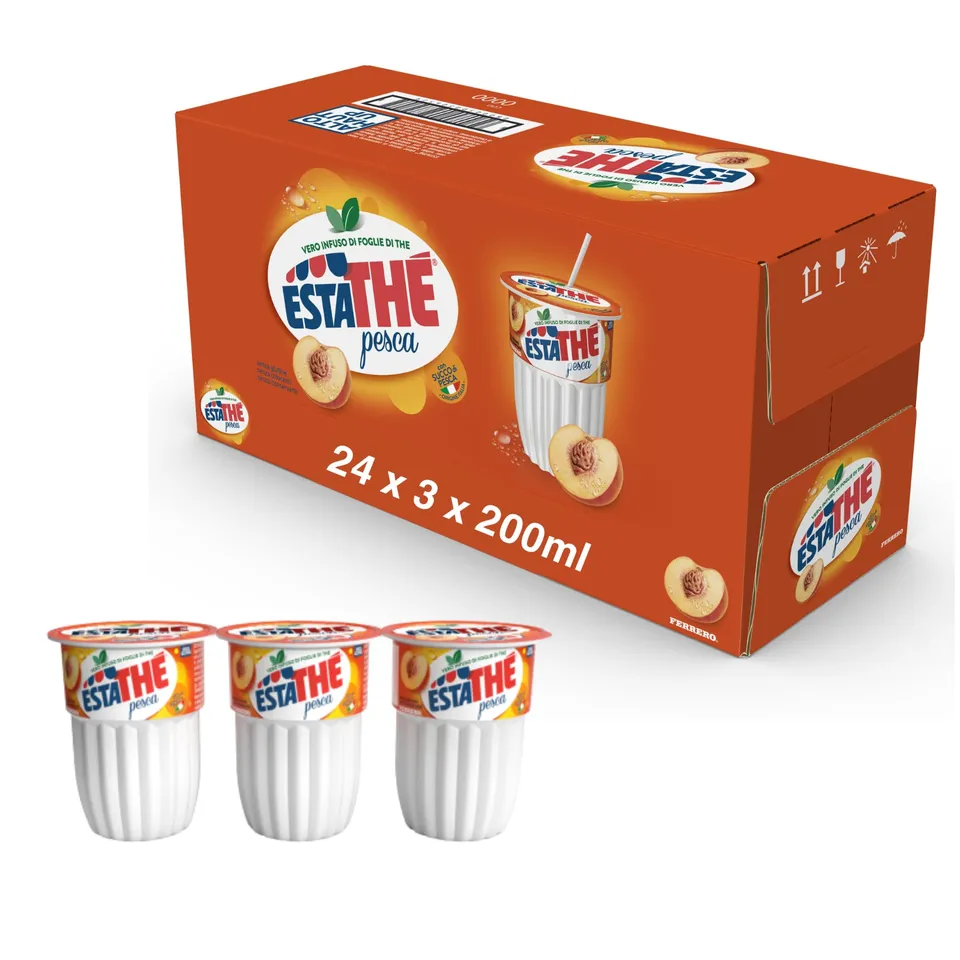 estath-infuso-di-t-alla-pesca-24-confezioni-da-3-bicchierini-da-200-ml-4800-ml-t image 1