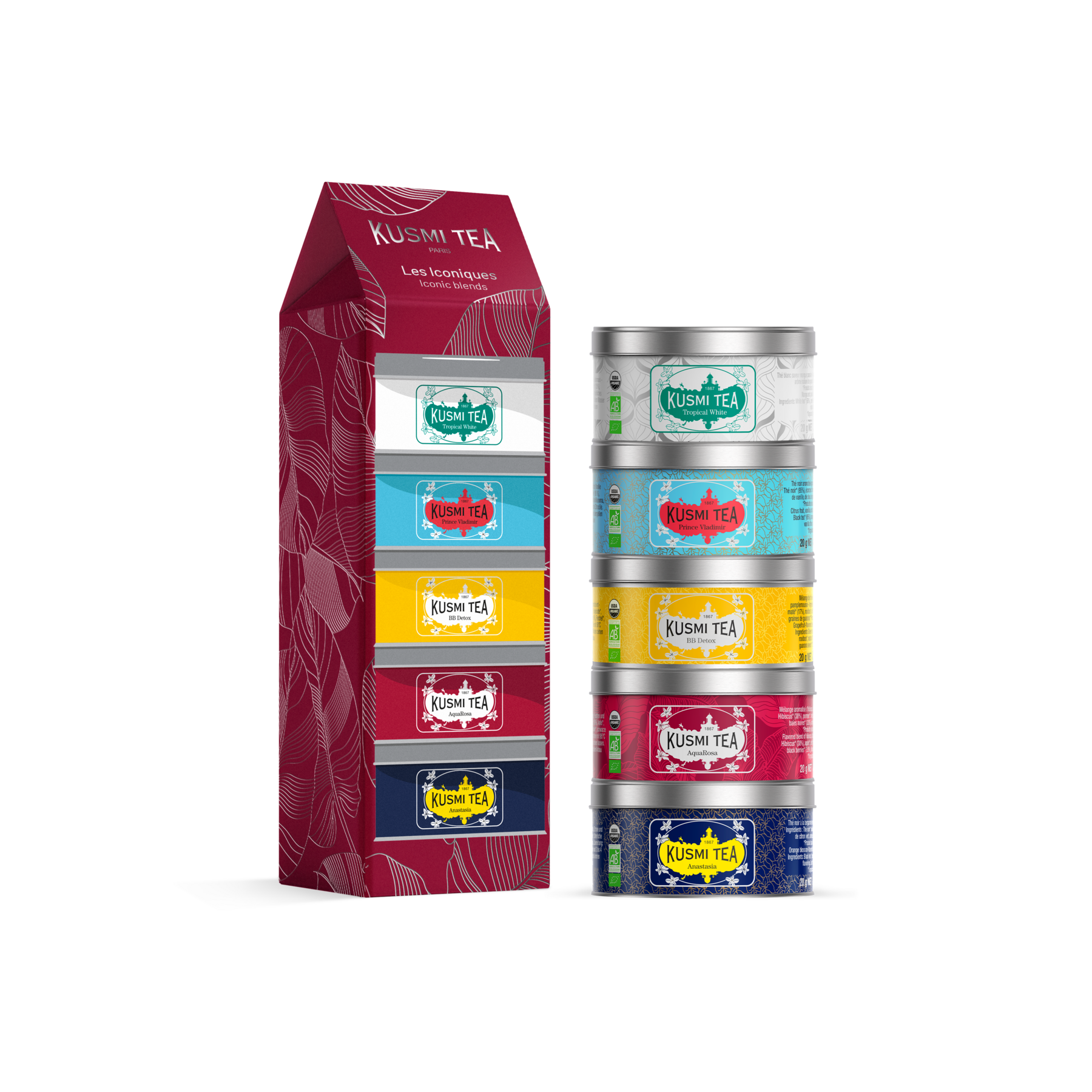 kusmi-tea-cofanetto-iconico-bio-5-t-e-infusi-biologici-in-miniatura-sfusi image 1