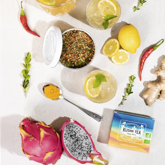 kusmi-tea-happy-mind-bio-infuso-limone-zenzero-e-curcuma image 1