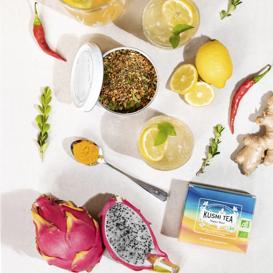 kusmi-tea-happy-mind-bio-infuso-limone-zenzero-e-curcuma image 1