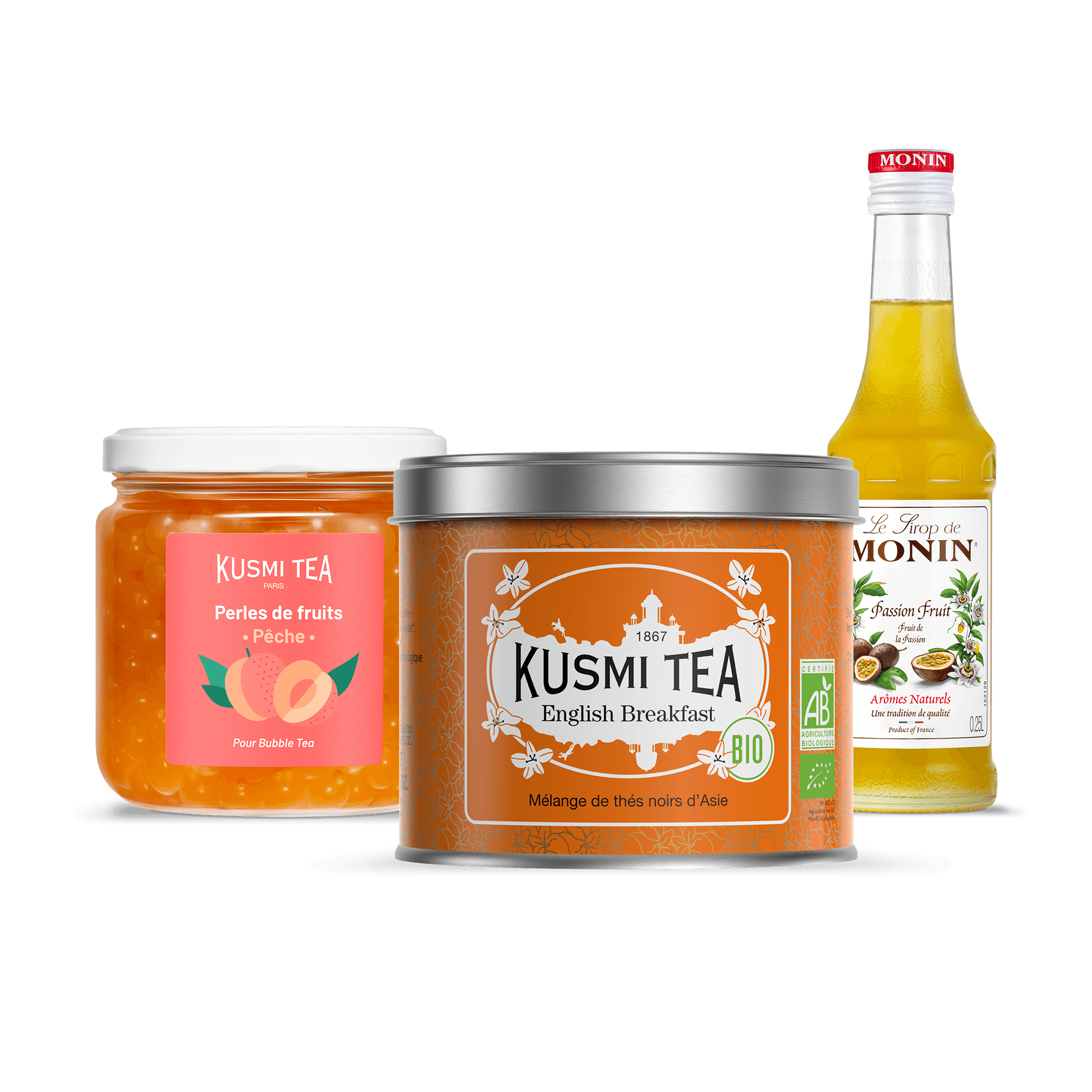 kusmi-tea-kit-preparazione-bubble-tea-pesca-e-frutto-della-passione image 1